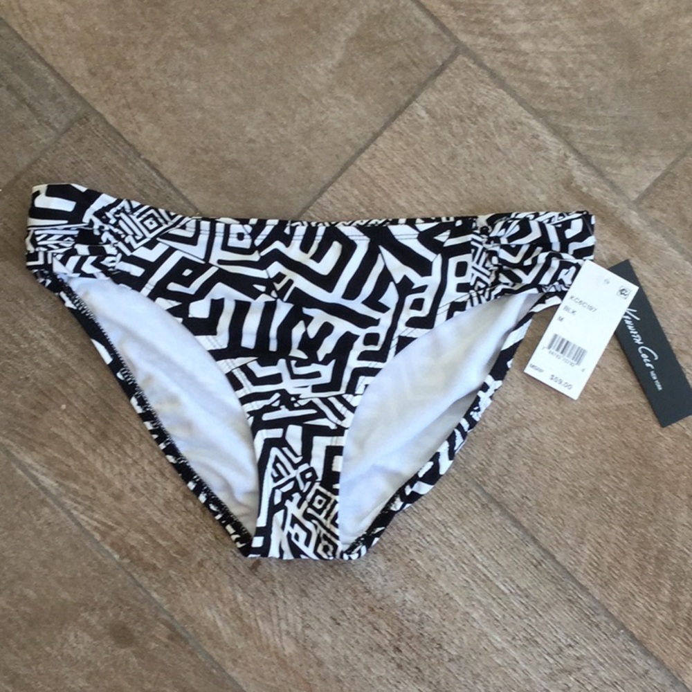 Kenneth Cole black and white bikini bottoms NWT